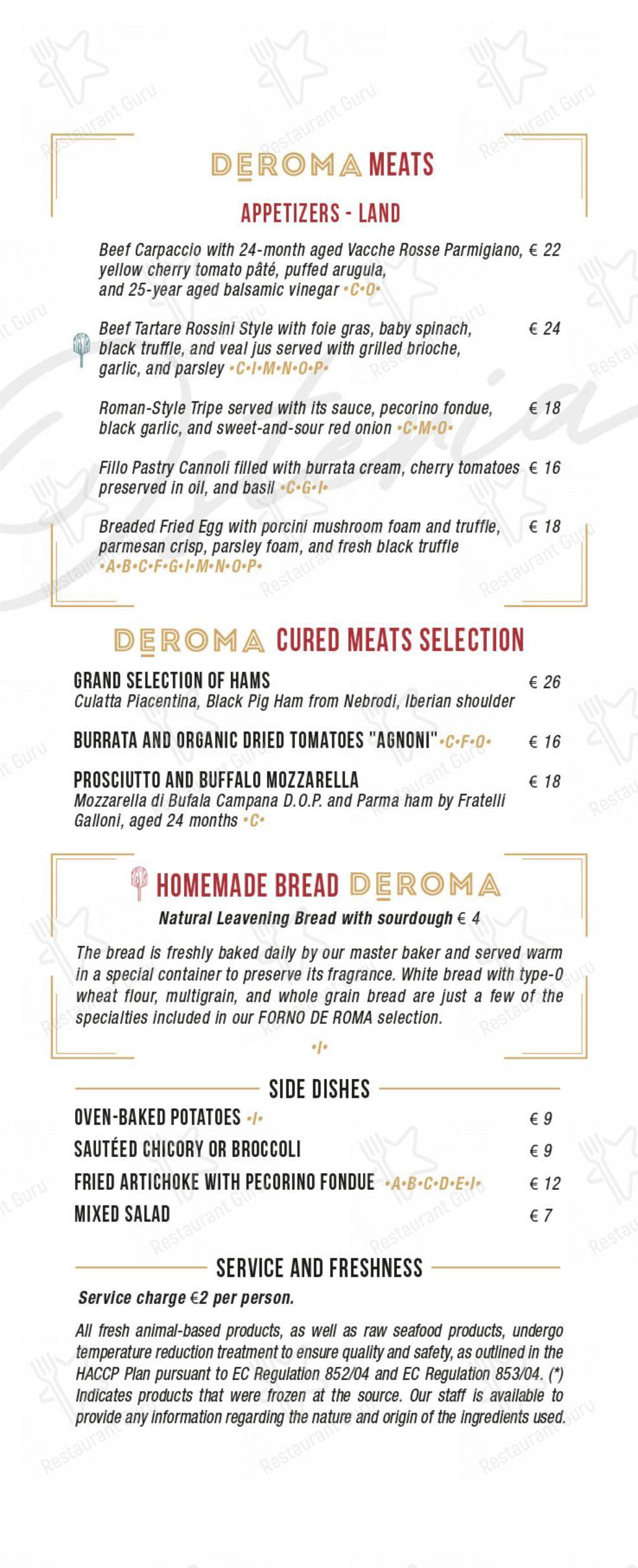 Основное меню per DEROMA - Farine Romane pizzeria