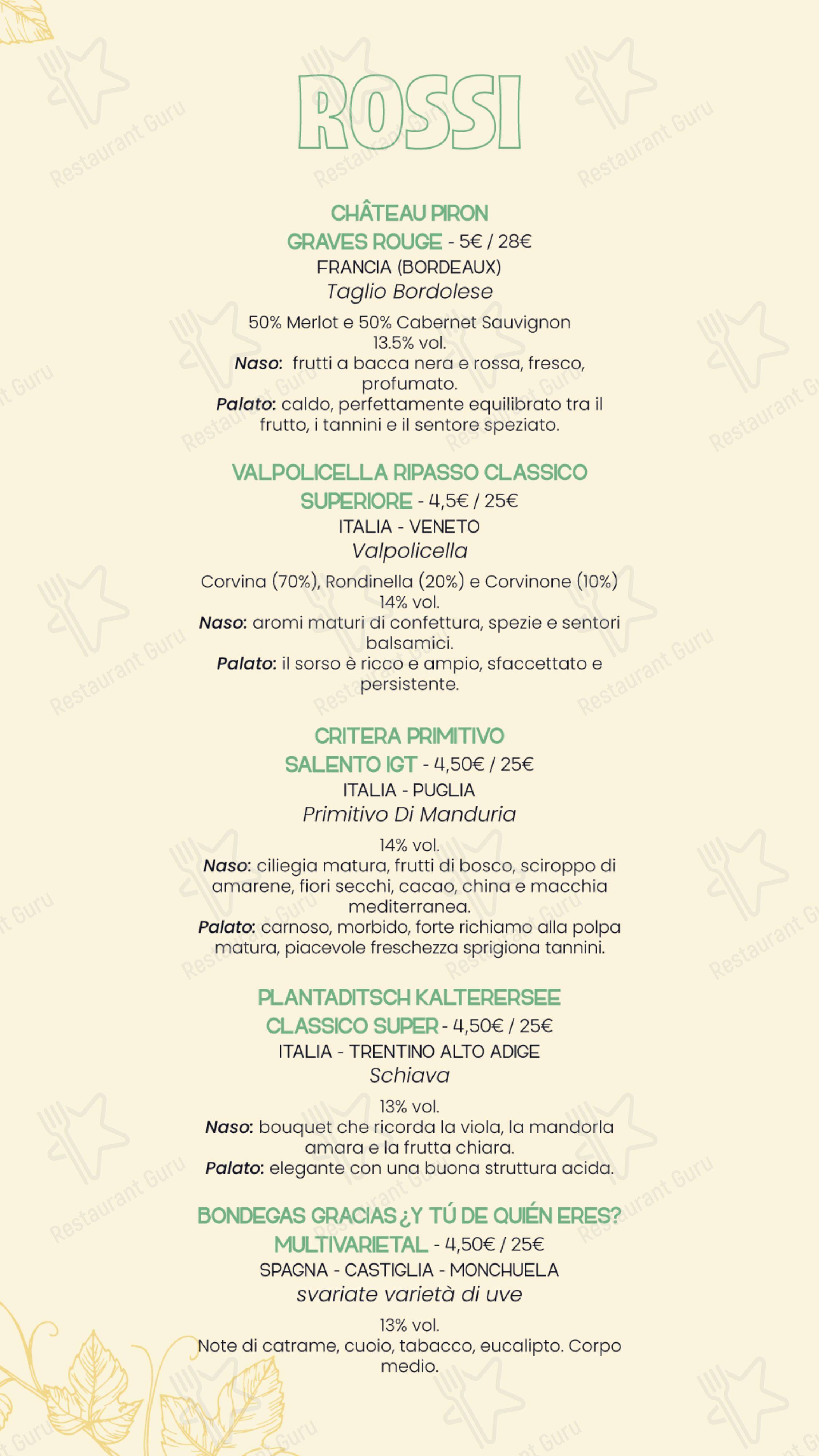 Menu per DOLCE VITA Italian Bar in Vicenza