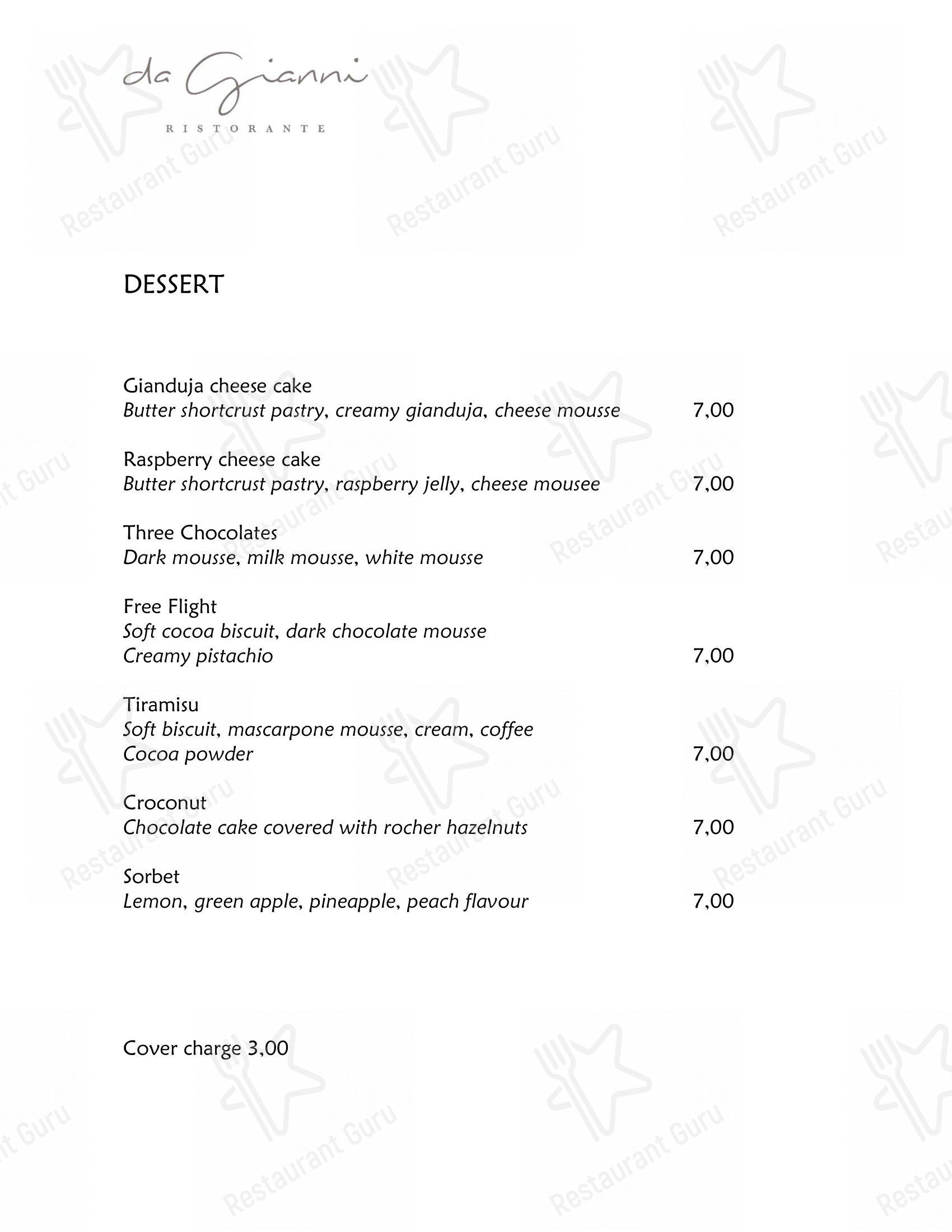 Menu di Da Gianni Ristorante - 菜单