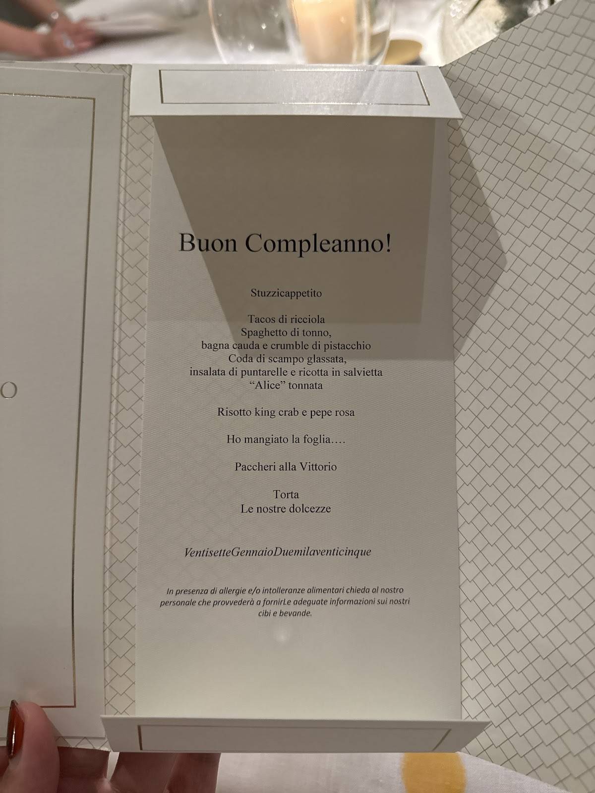 Menu di Da Vittorio 