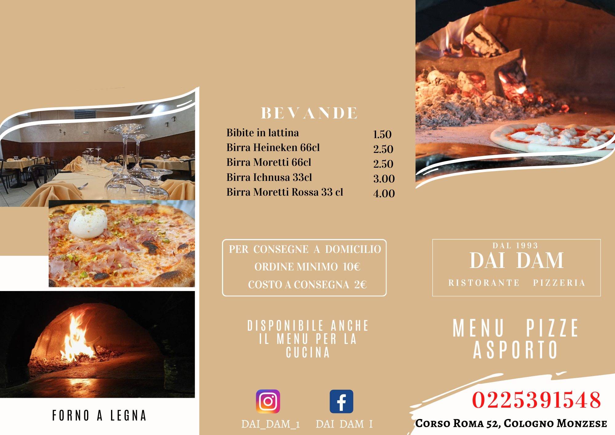 Menu di Pizzeria Dai Dam 1 