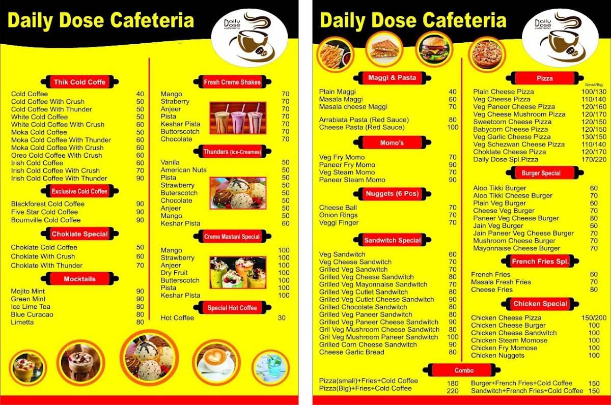 Daily dose cafeteria menu