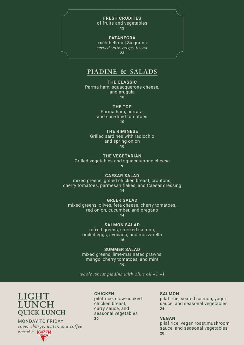 Menu de Darsena Sunset