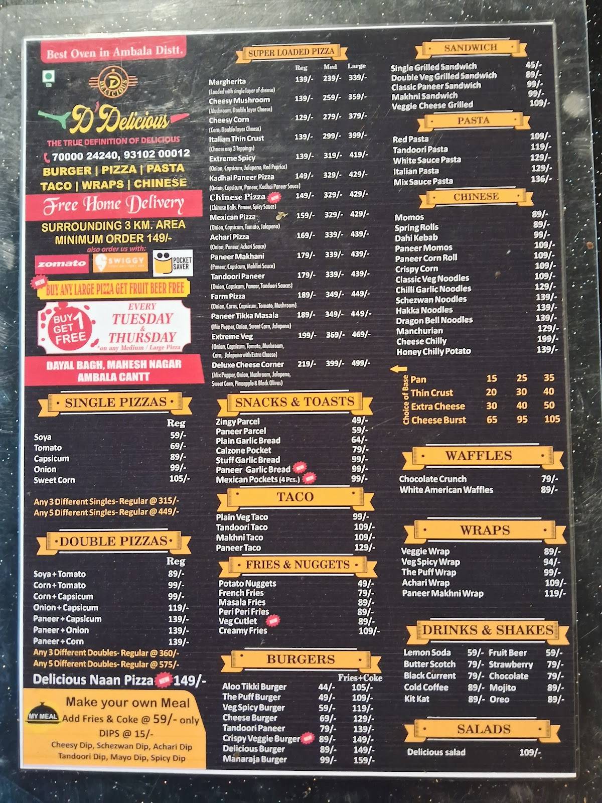 D'delicious menu
