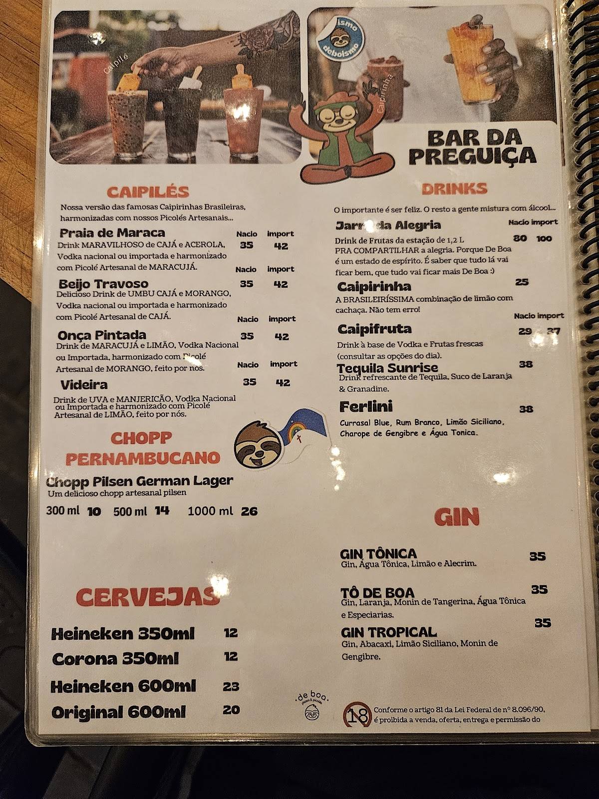 De Boa Pizzas & Picolés cardápio