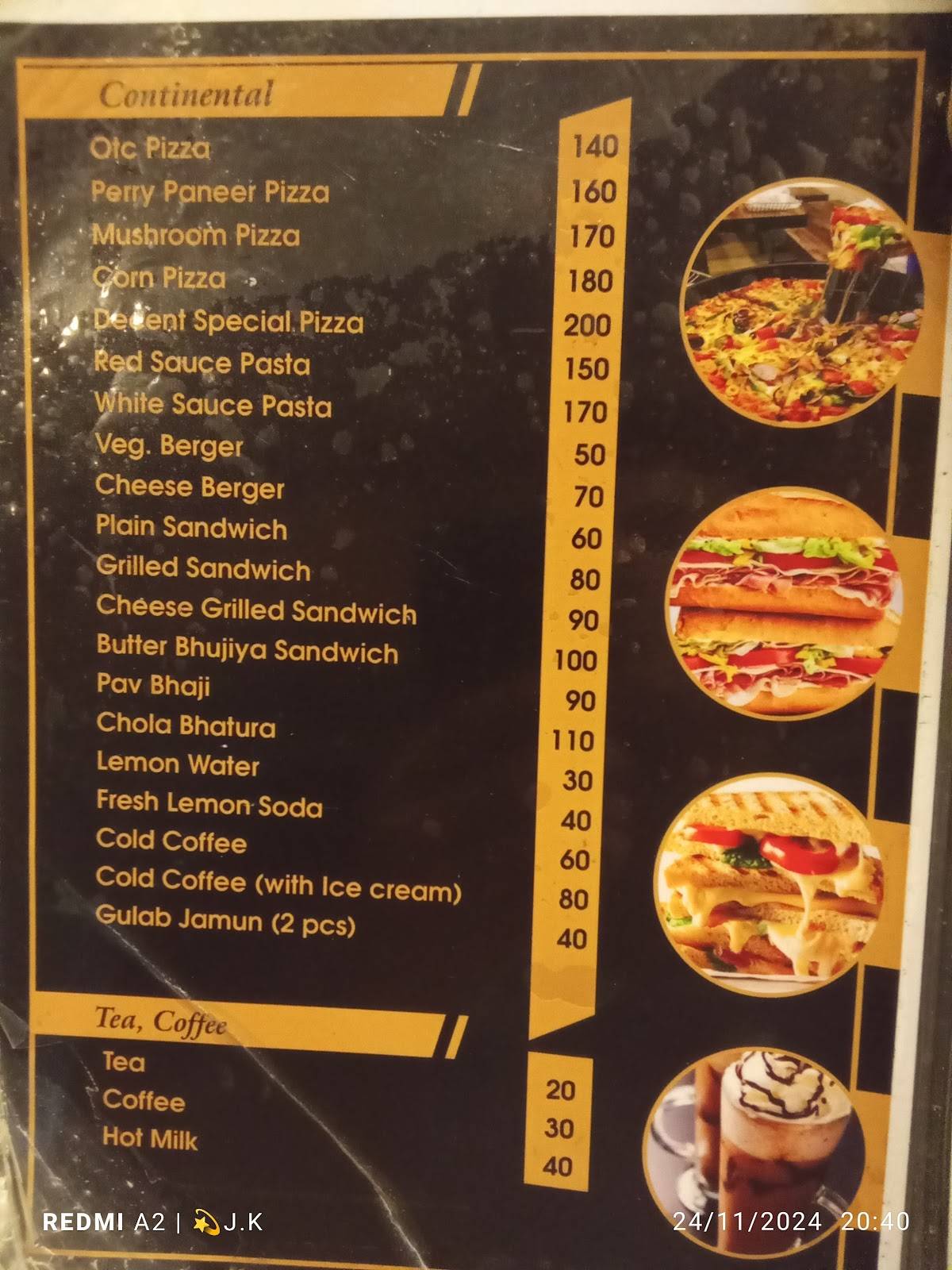 Decent Restaurant menu