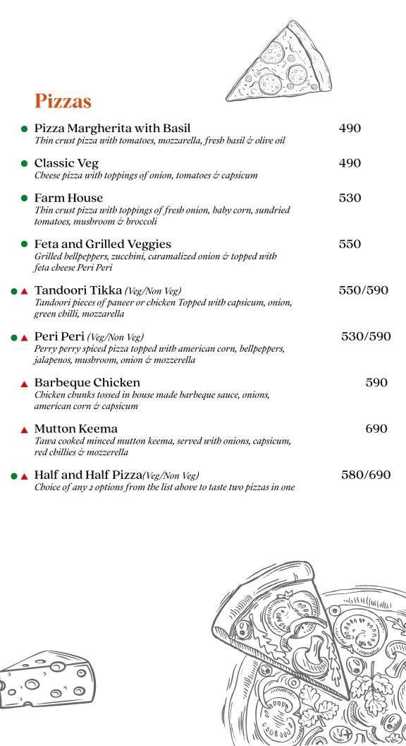 Auric Restaurant & Rooftop Cafe menu