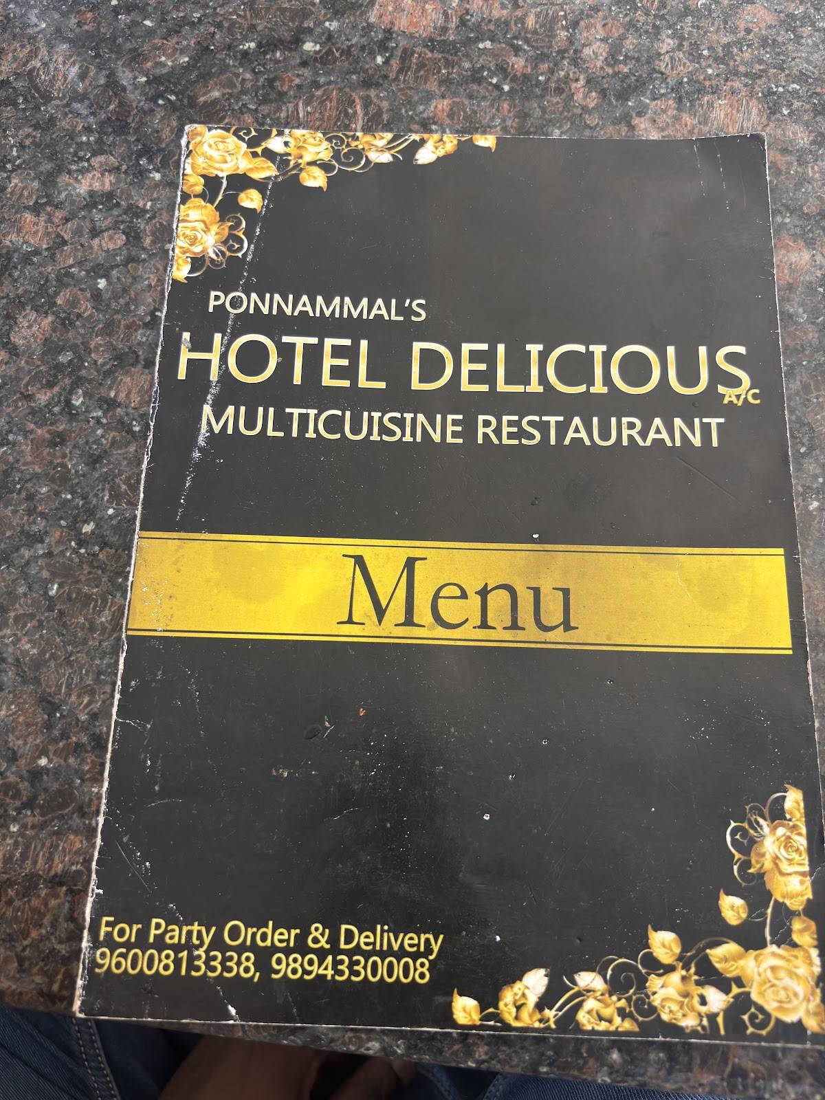Delicious Restaurant menu