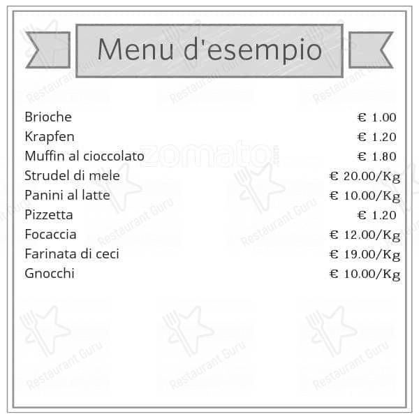 Menu di Panetteria Delizie Antiche 