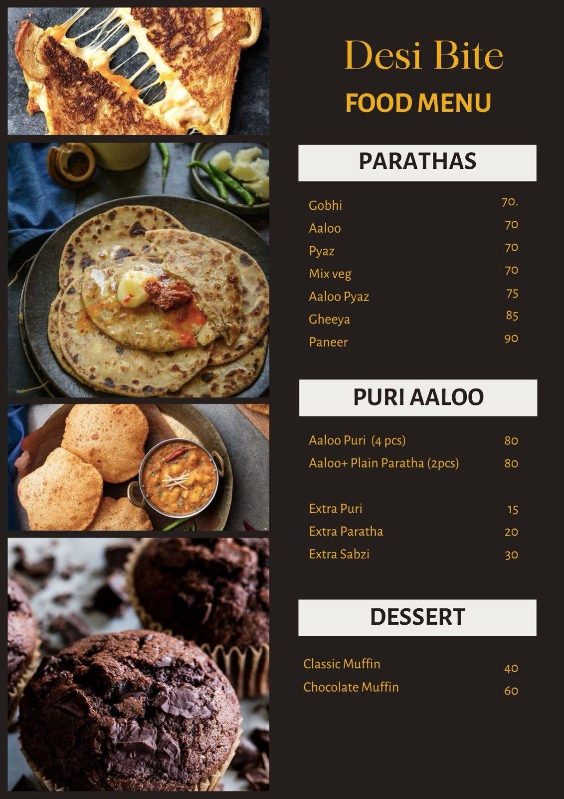 DesiBite menu