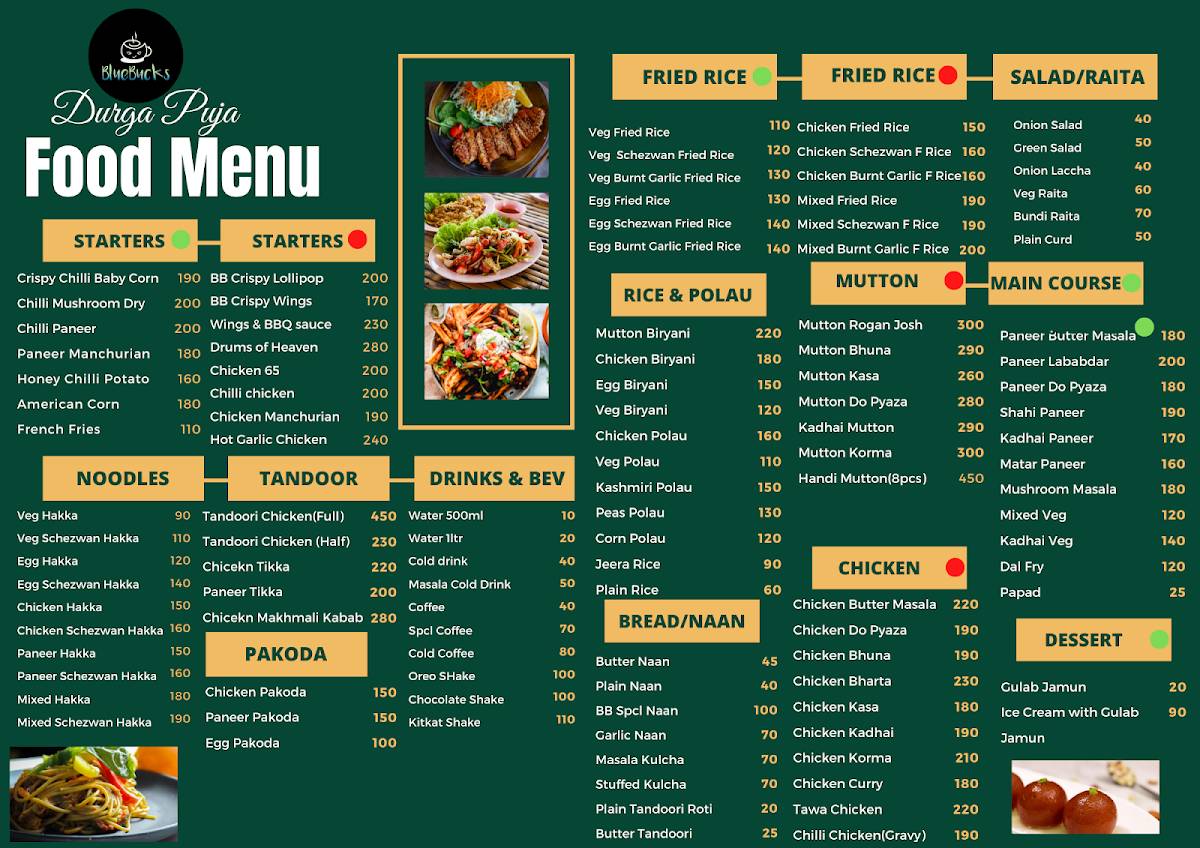BlueBucks Cafe menu