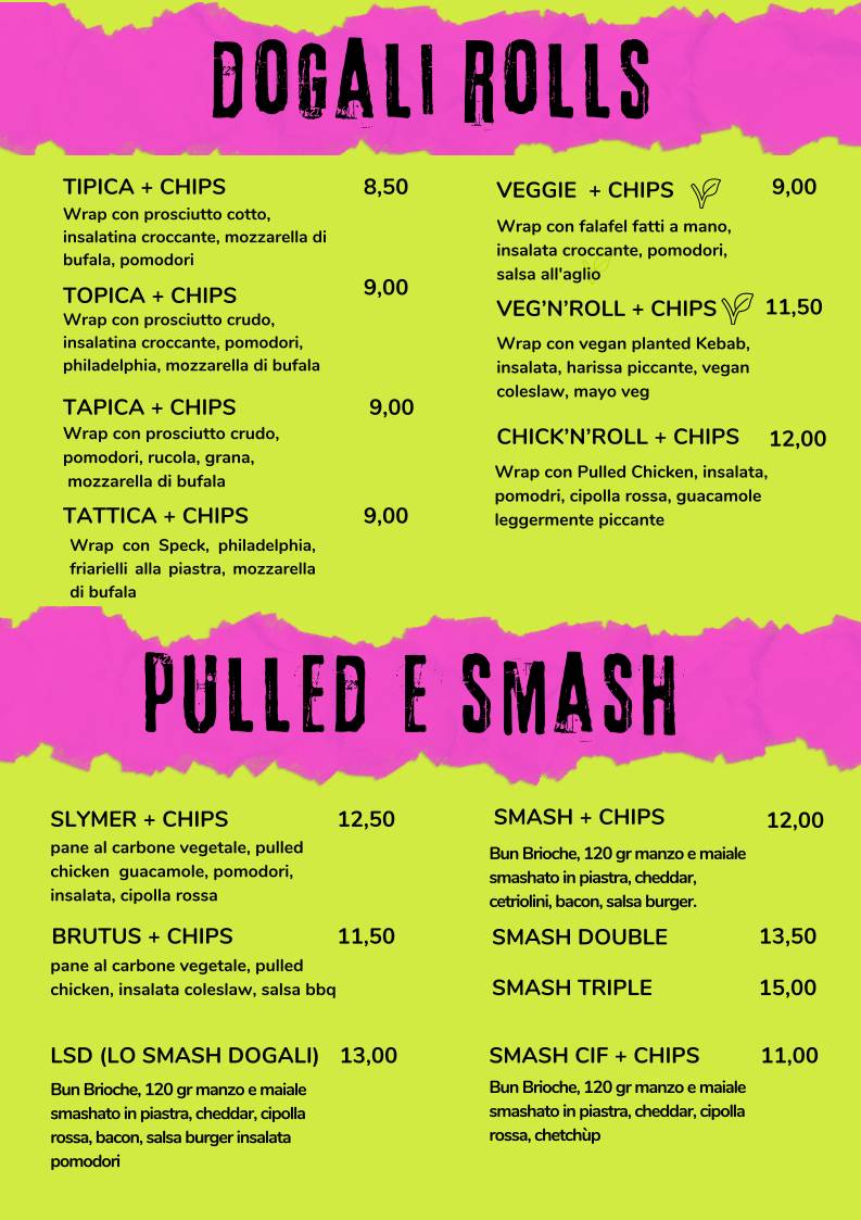 Menu di DoGali Burgers 