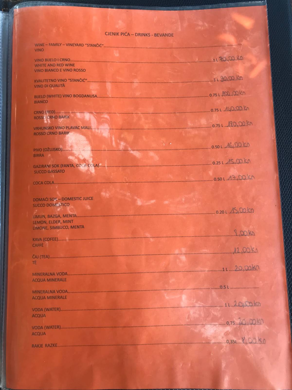 Menu di Santa Marija 