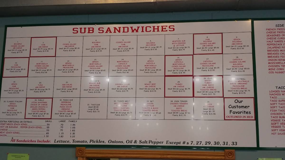 Menu at Downtown Sandwich & Ice Cream restaurant, Menominee