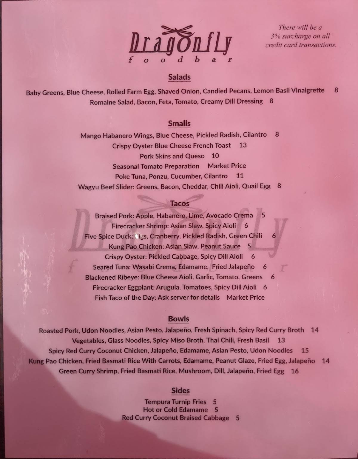 Menu At Dragonfly Food Bar Fairhope Menu At Dragonfly Food Bar Fairhope