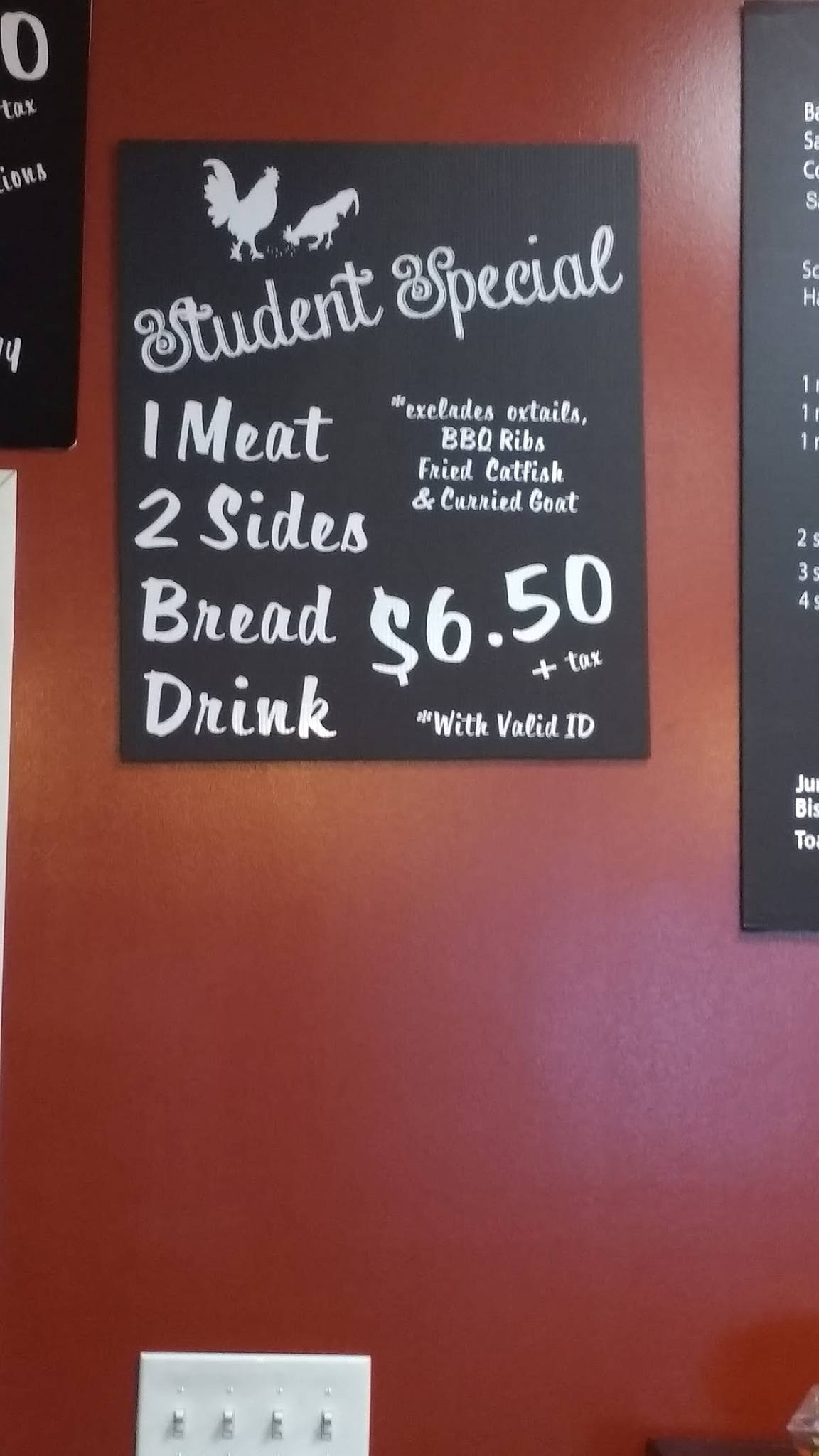 Menu at Earley's Kitchen restaurant, Tallahassee
