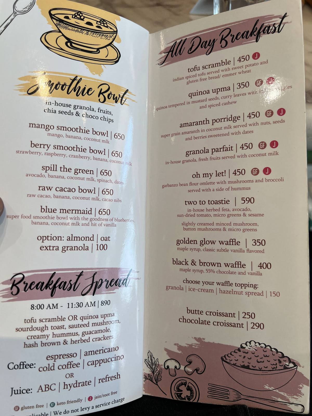 Earth Cafe @ BKC menu