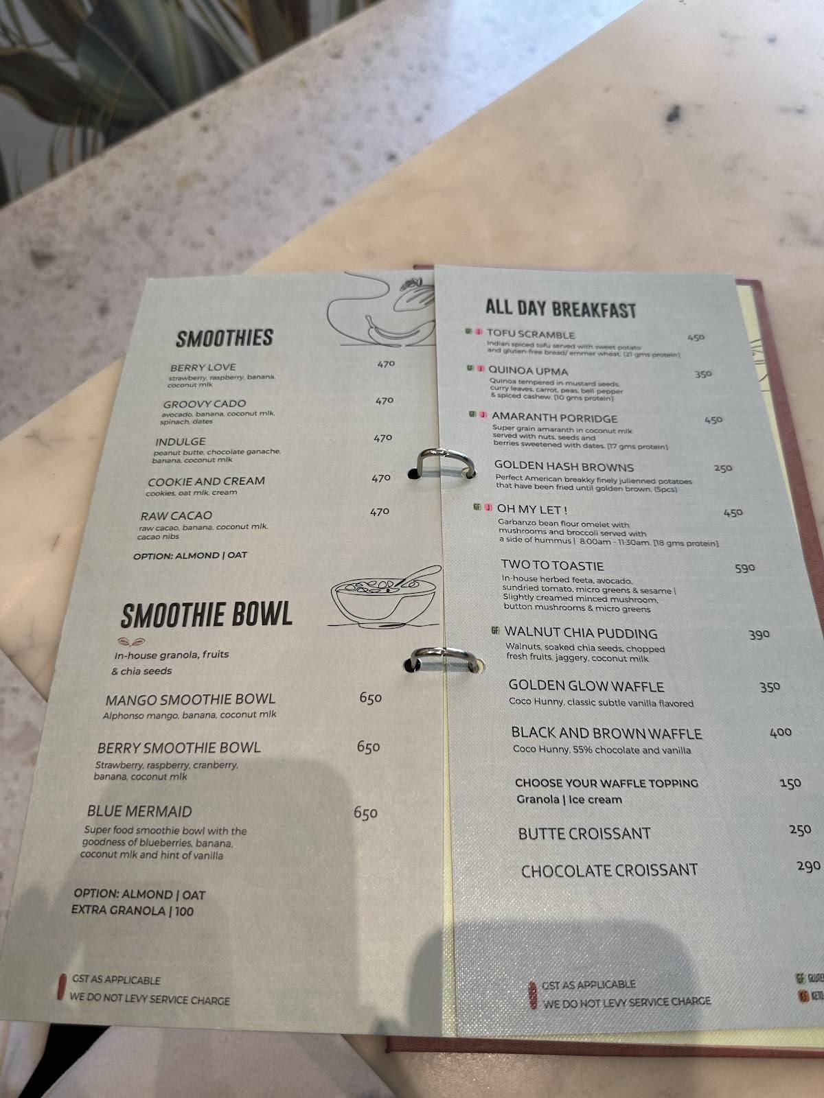 Earth Cafe @ BKC menu
