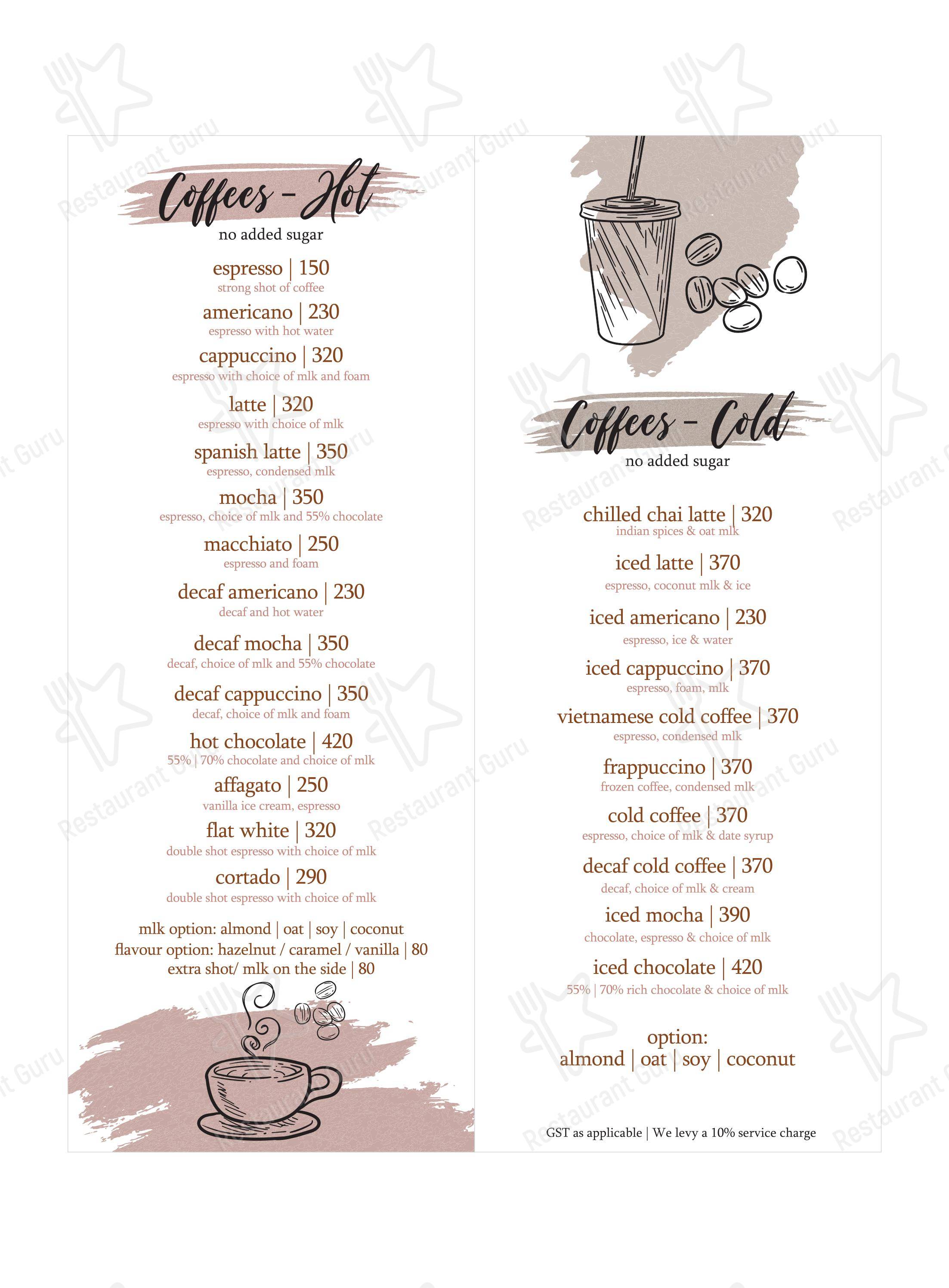 Menu for Earth Cafe @ BKC in Mumbai