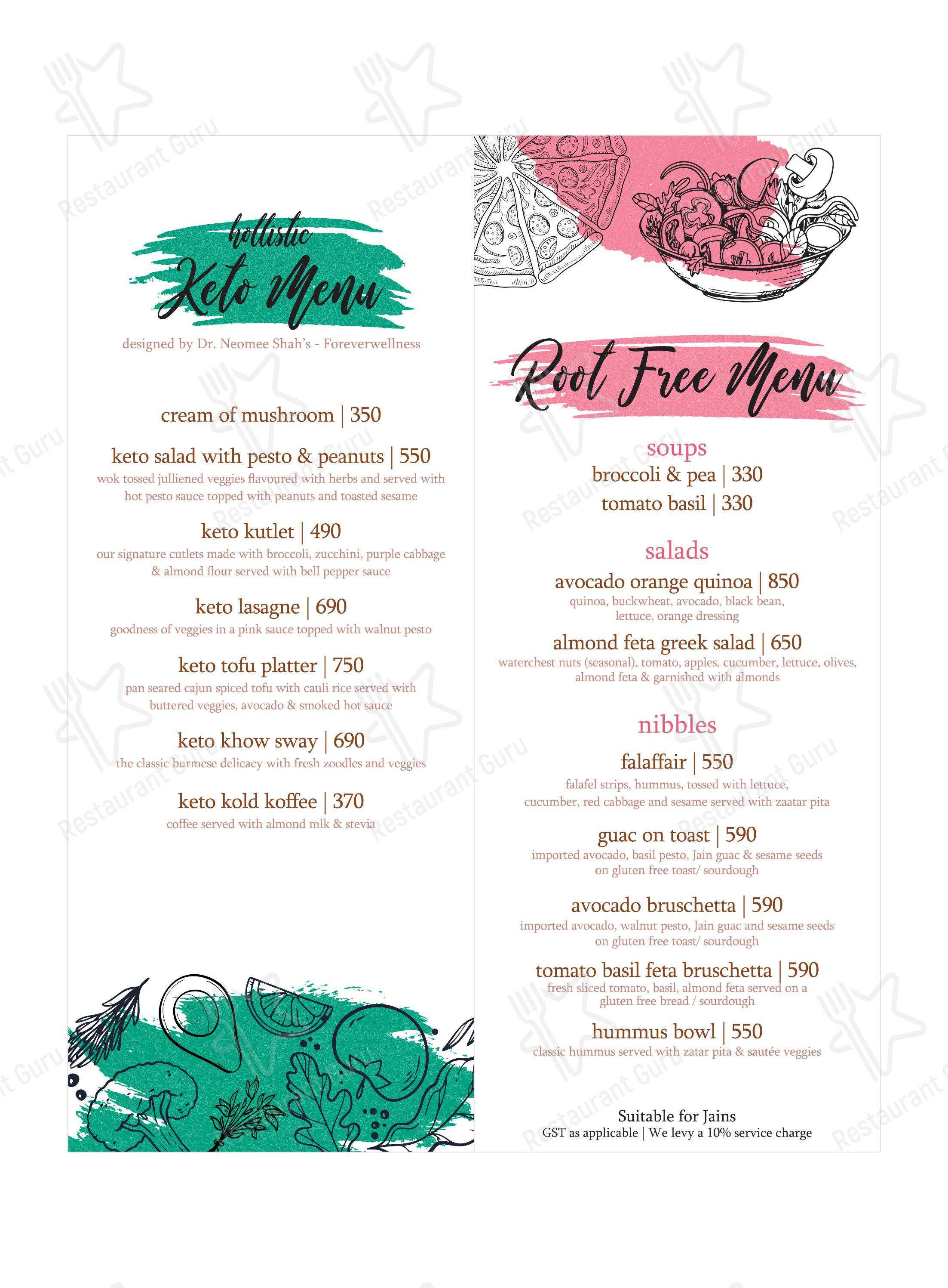 Menu for the Earth Cafe @ BKC cafe