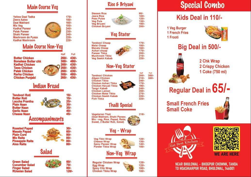 Eat Best Kitchen menu