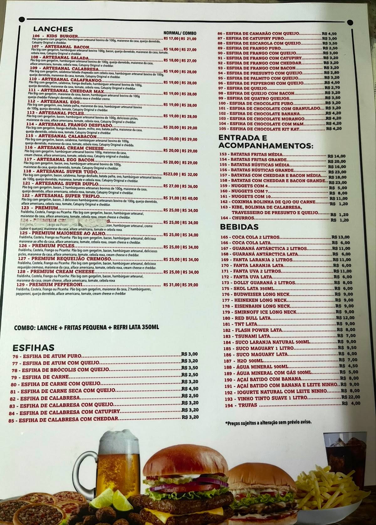 Ebenezer Pizzaria LTDA EPP cardápio
