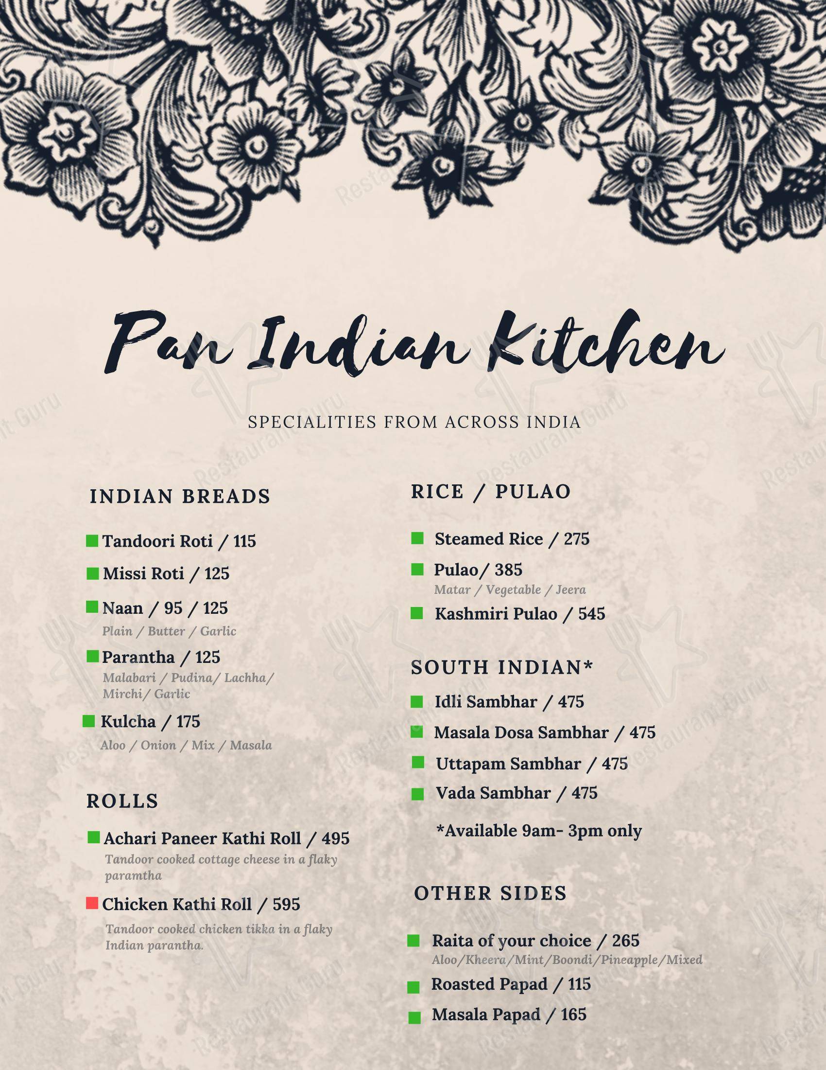 Eighteen71 Cookhouse & Bar (Indian & Oriental Fine Dining Restaurant in Shimla) in Shimla - Menu