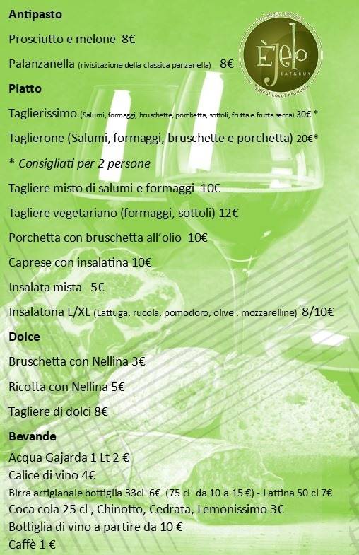 Menu di Ejelo La bottega del gojo 