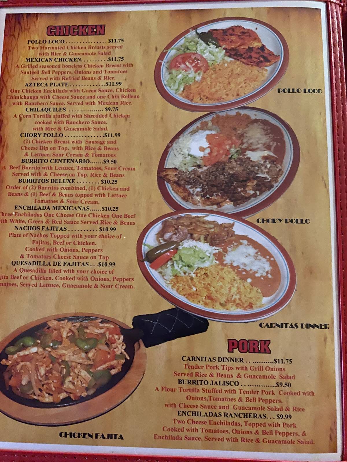 Menu at El Centenario restaurant, Topeka