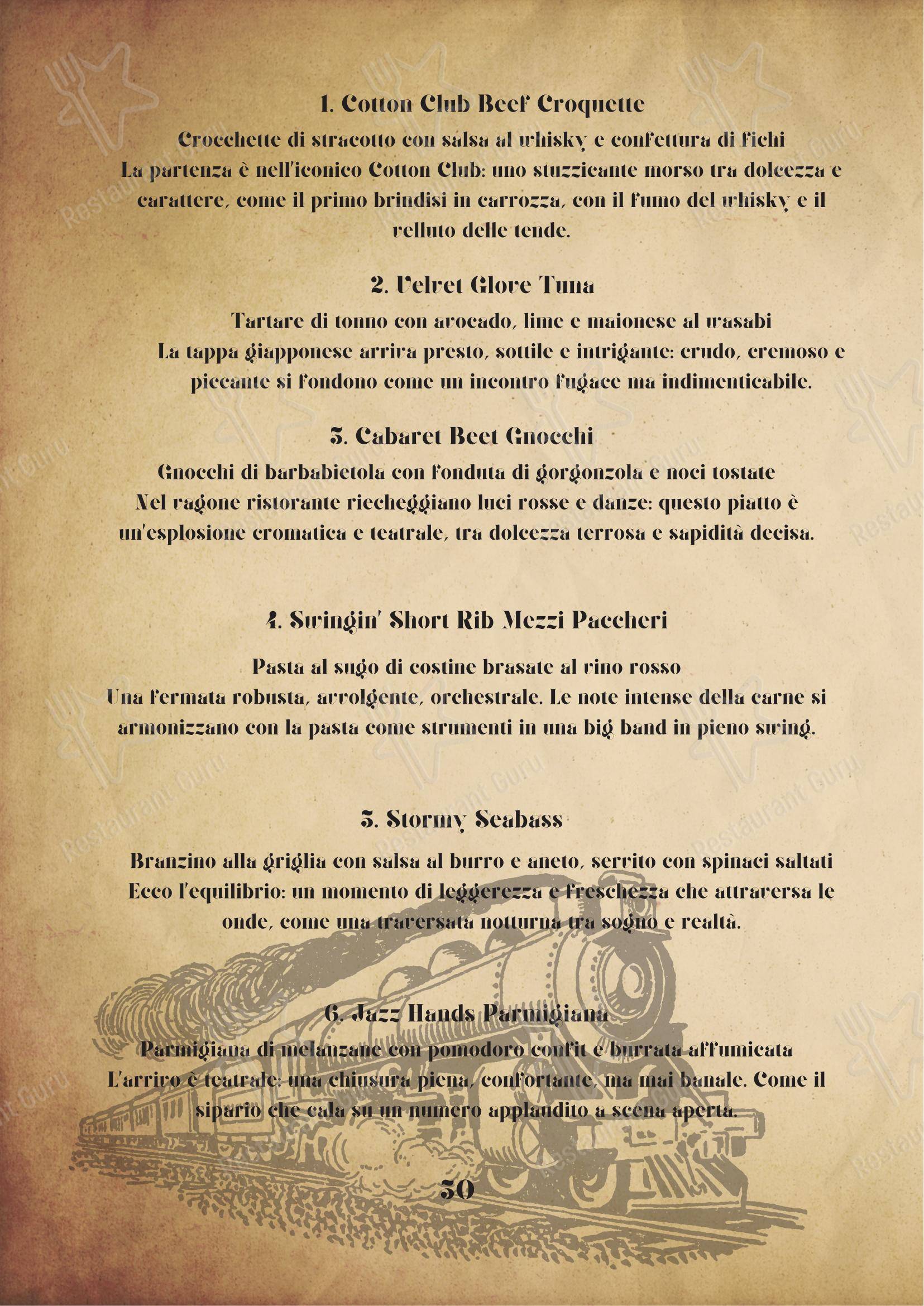 菜单 per Ellington Club in Roma