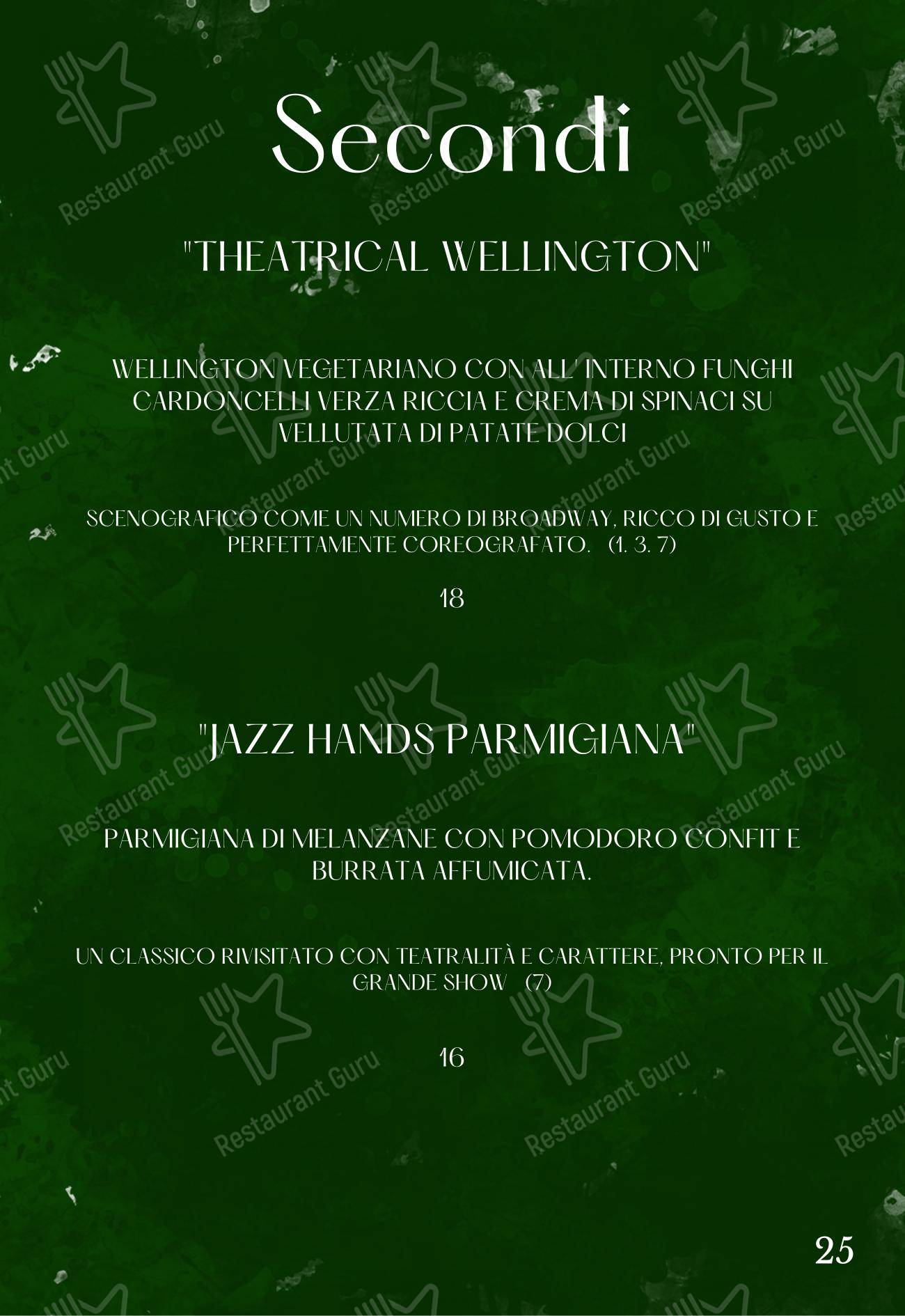 Menu per Ellington Club ristorante