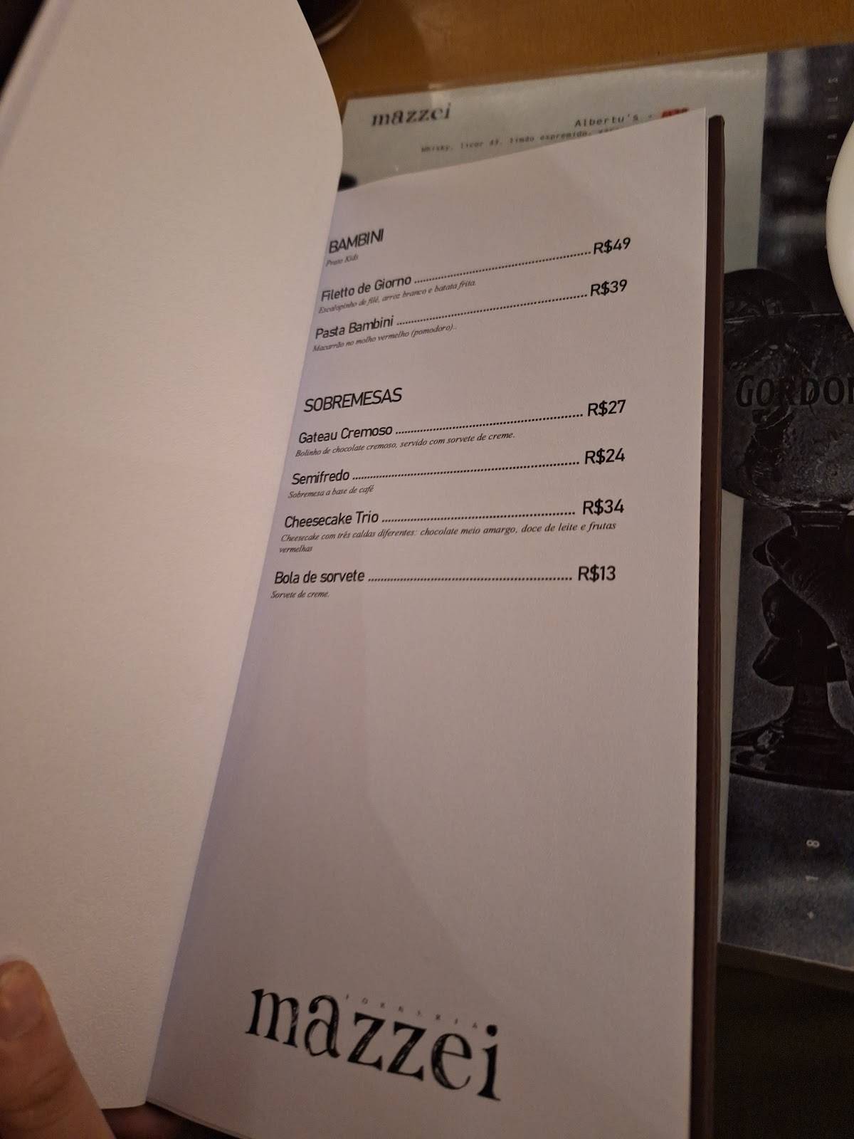 Empório Mazzei cardápio