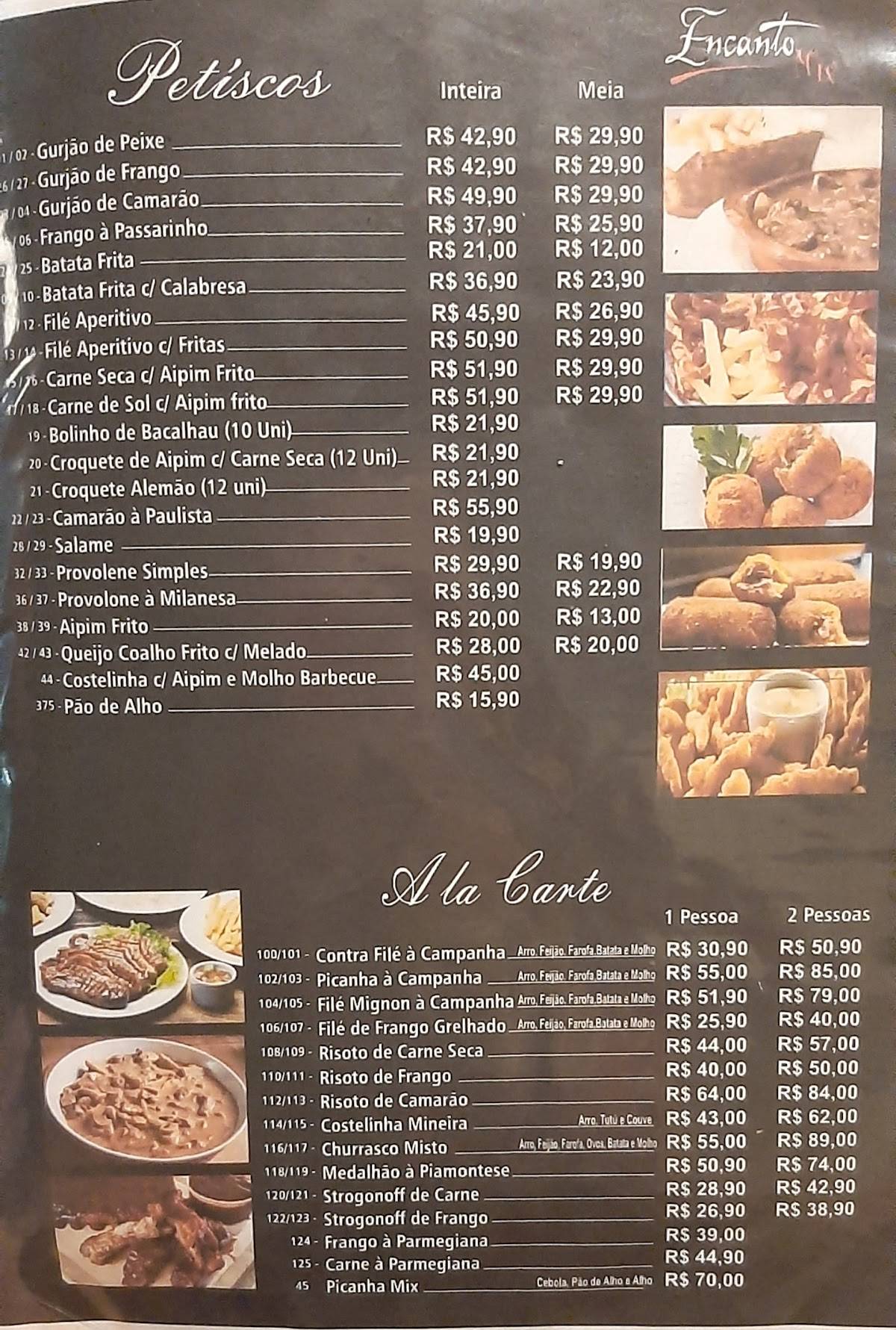 Encanto Mix cardápio