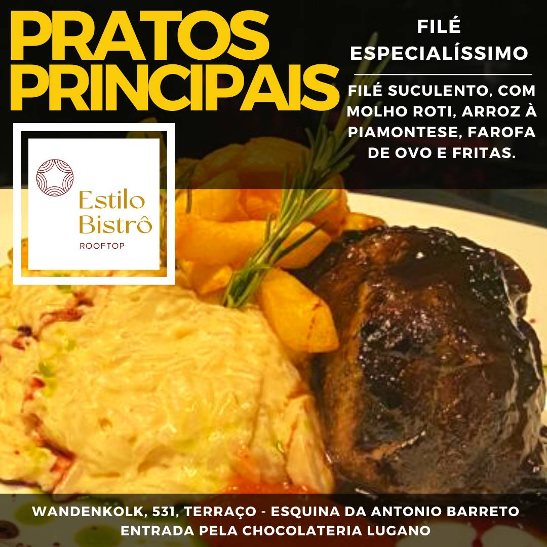 Estilo Bistrô cardápio