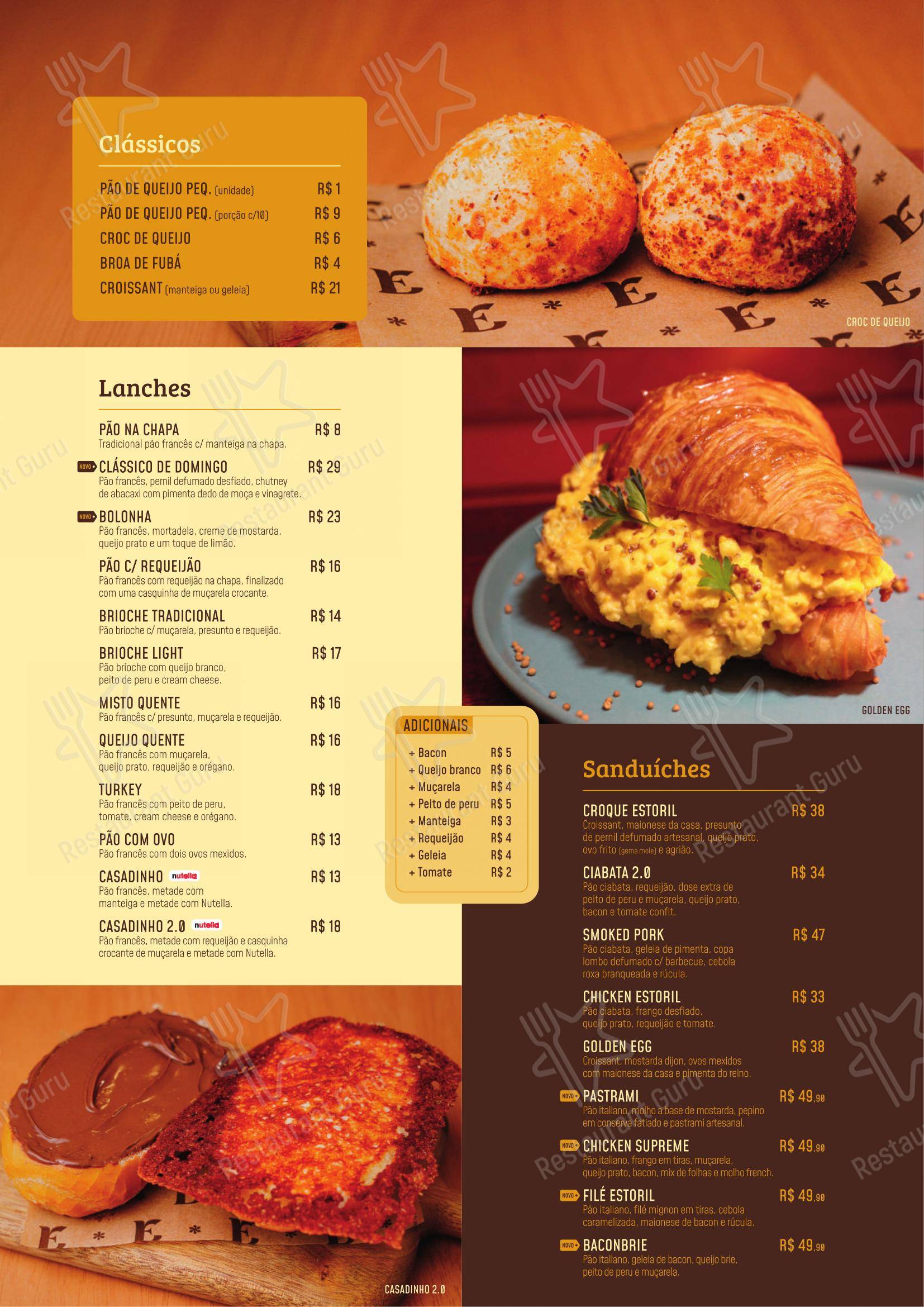 Café Estoril em Sao Jose do Rio Preto - Menu