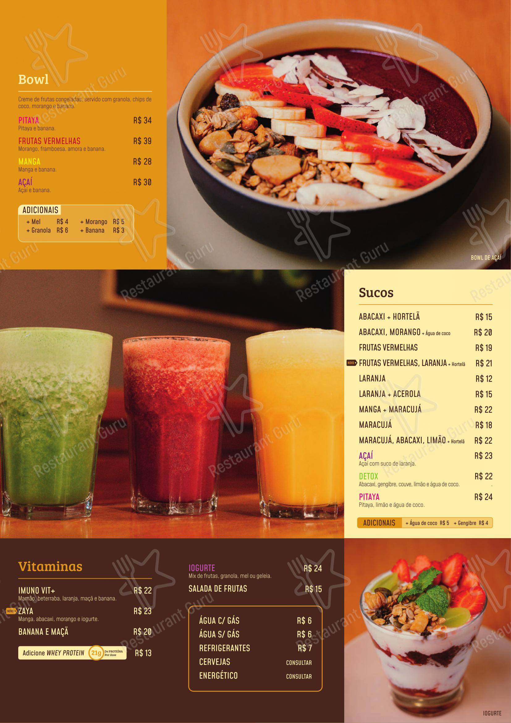 Menu para Café Estoril em Sao Jose do Rio Preto