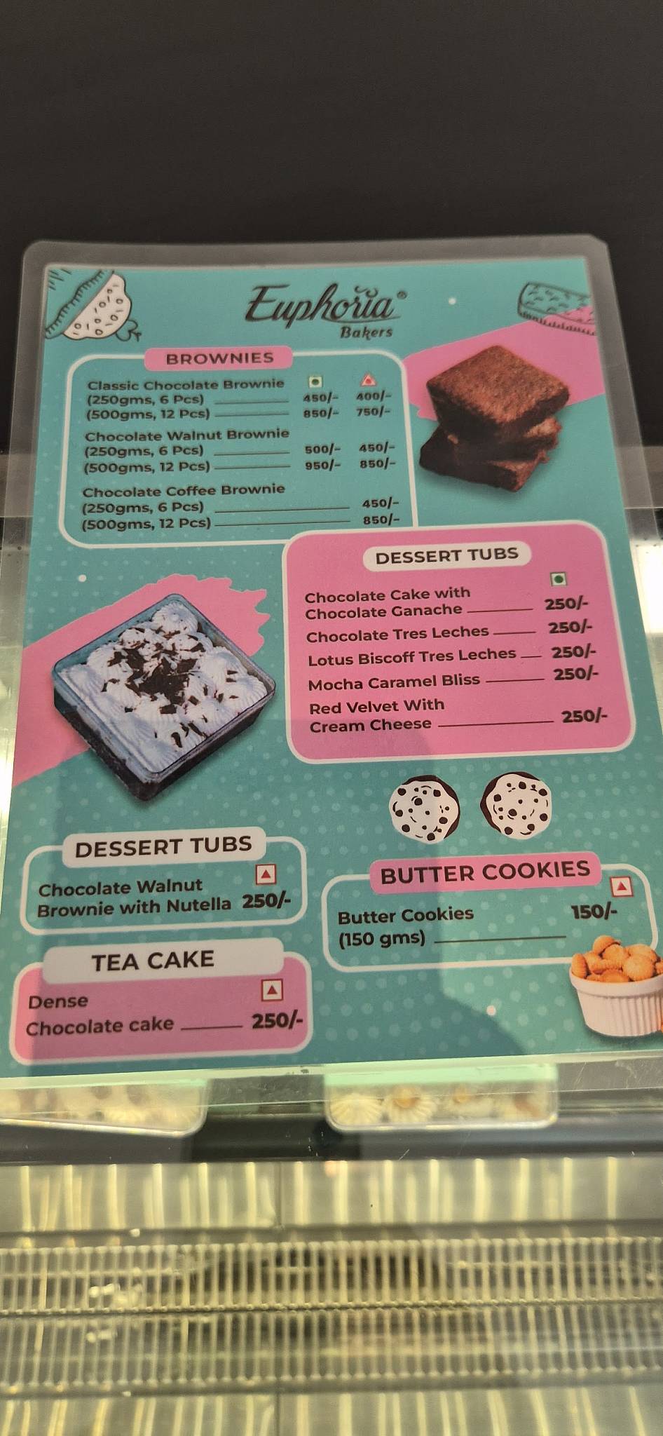 Euphoria bakers menu