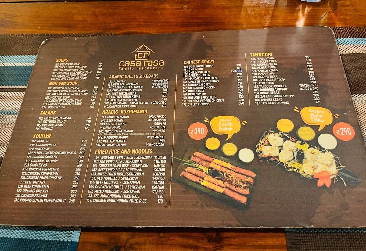 Casa Rasa menu