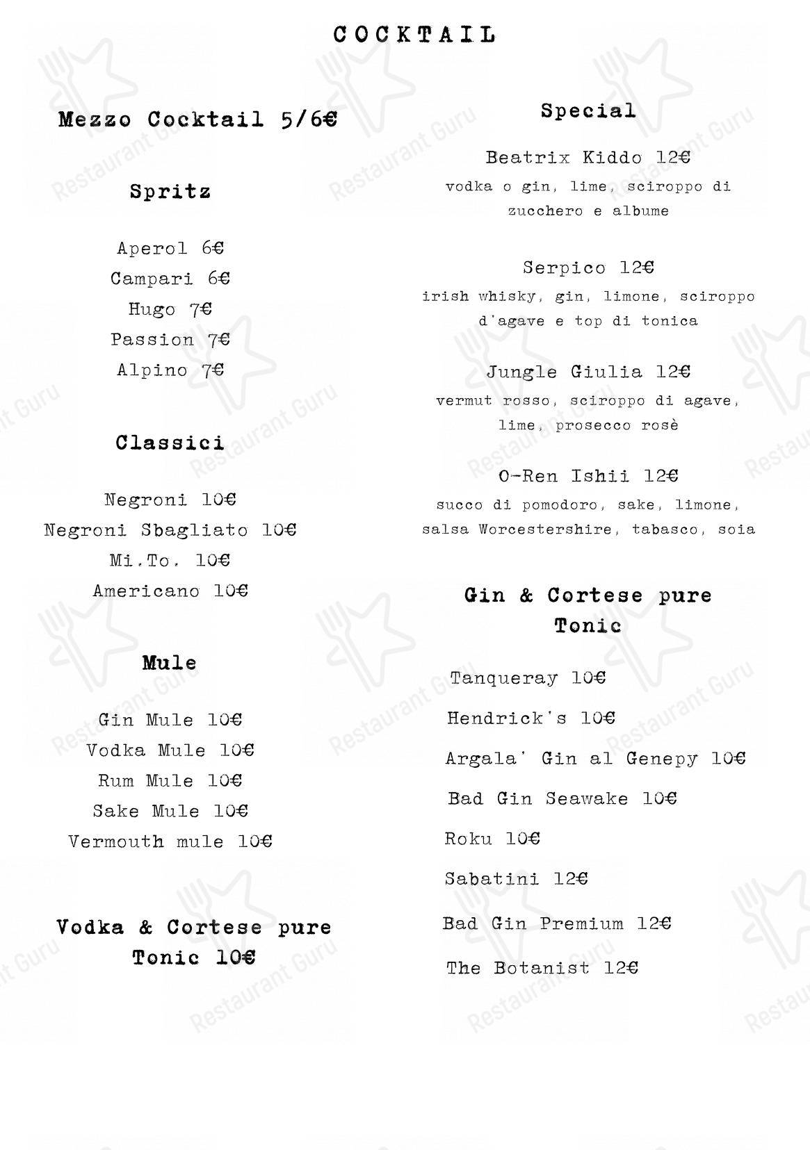 Menu per FASSANGUE_ La Bottega ristorante