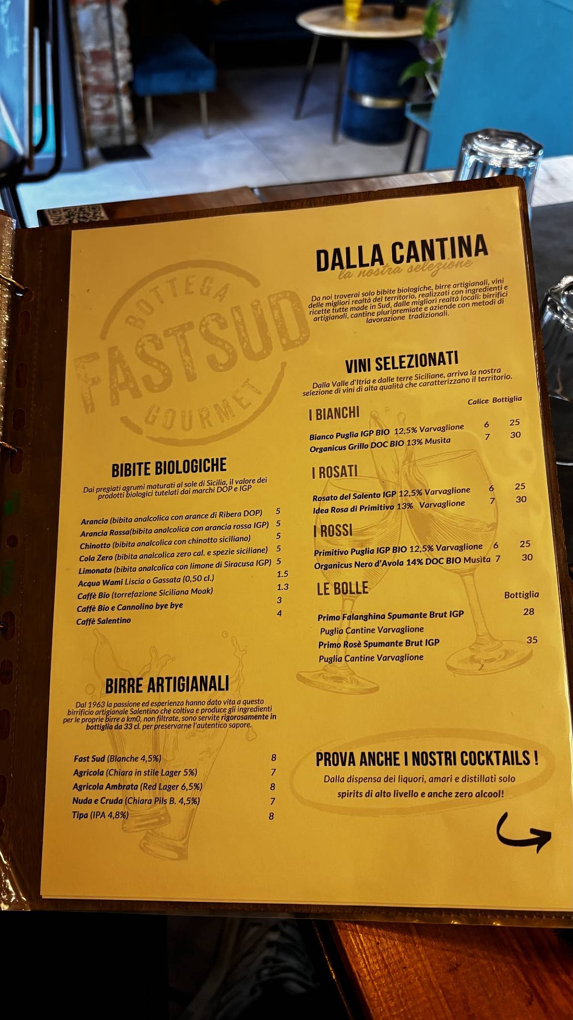Menu de FASTSUD Bottega Gourmet