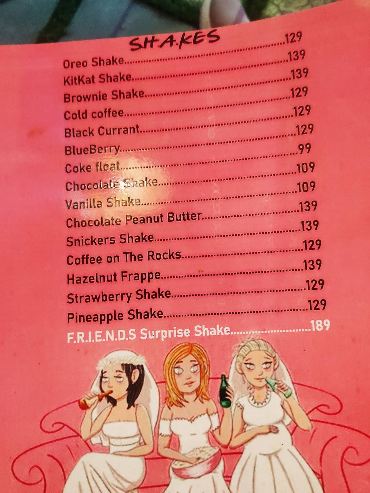 FRIENDS CAFE menu