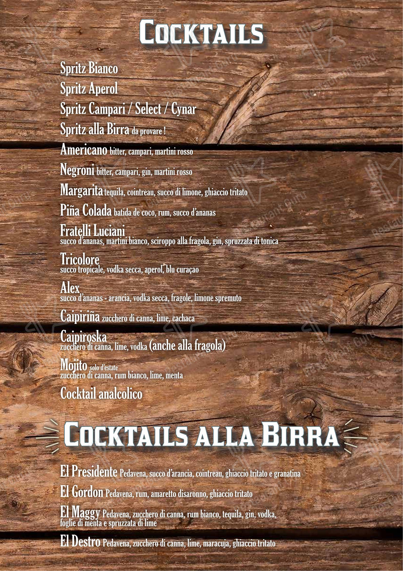 Fabbrica di Pedavena Mirano in Mirano - Menu