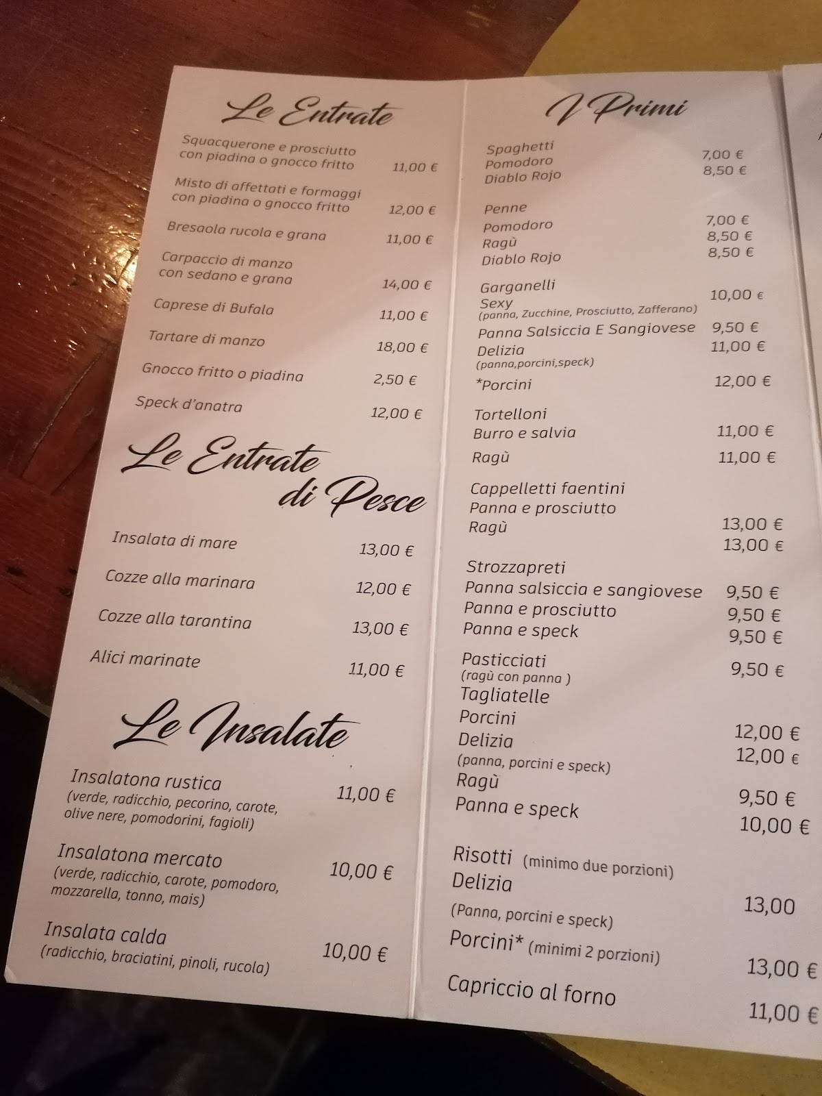 Menu di Osteria Del Mercato 