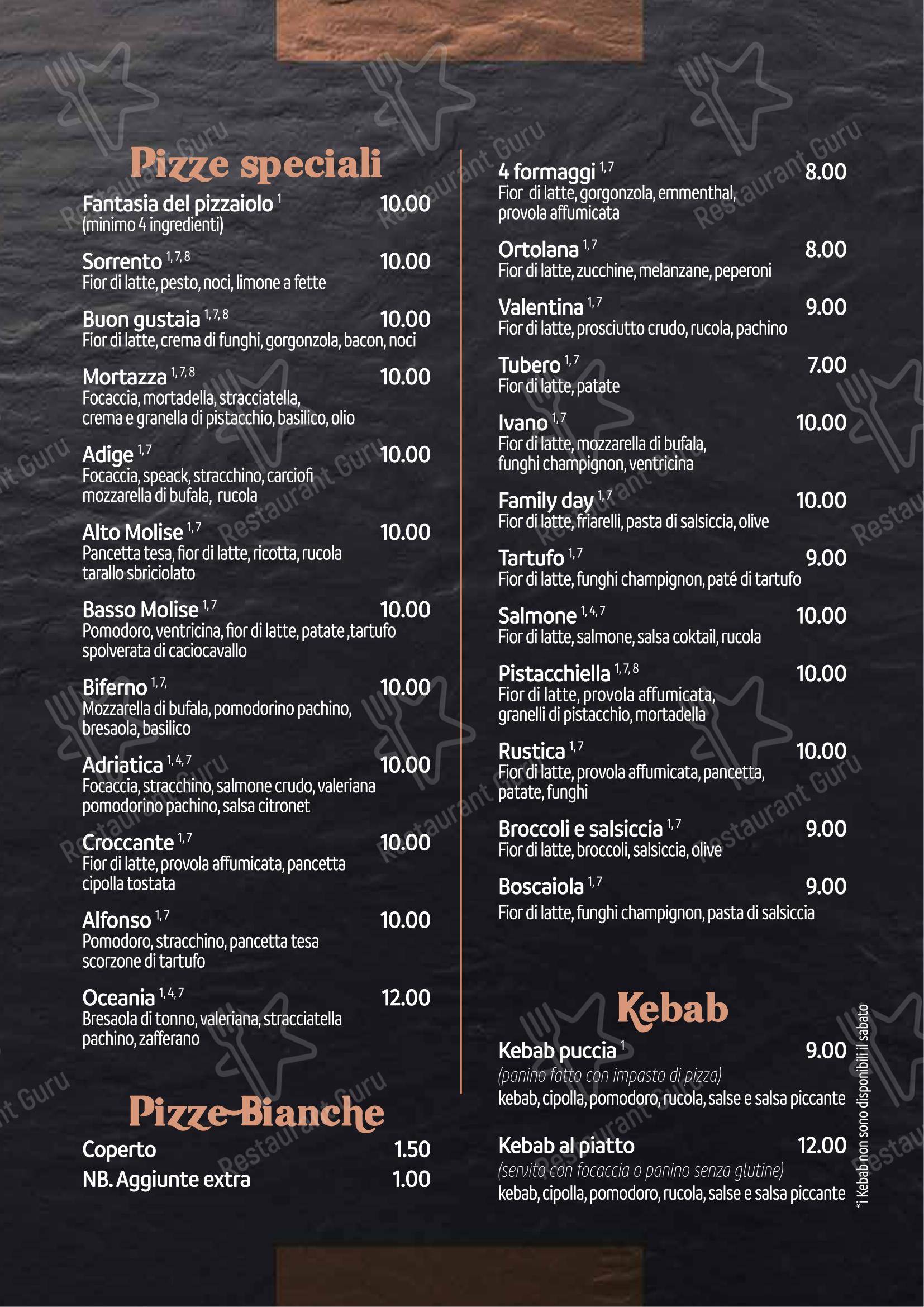 Menu per Familyday Pizzeria termoli in Termoli