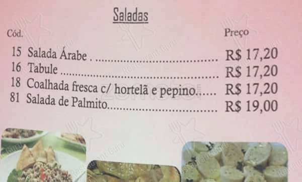 Restaurante Faraj cardápio