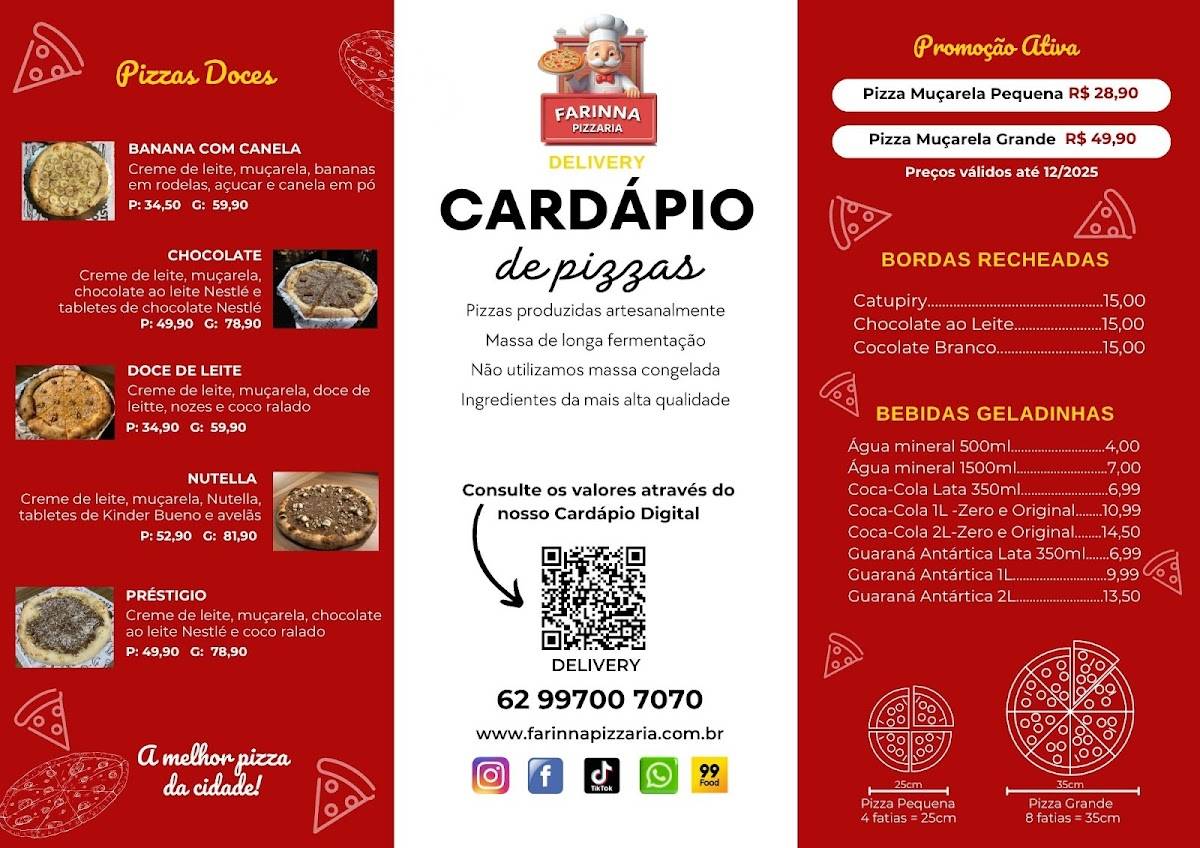 Farinna Pizzaria cardápio
