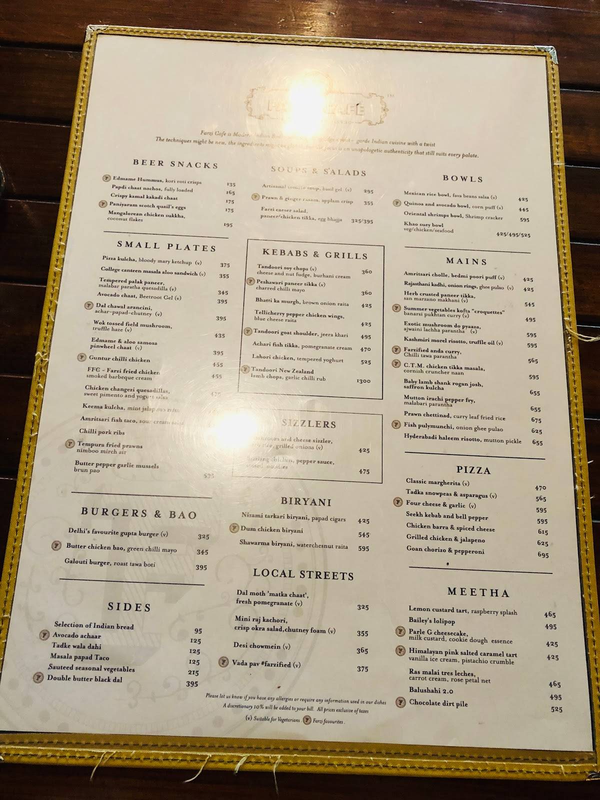 Menu At Farzi Cafe Gurugram Ground Cyber Hub