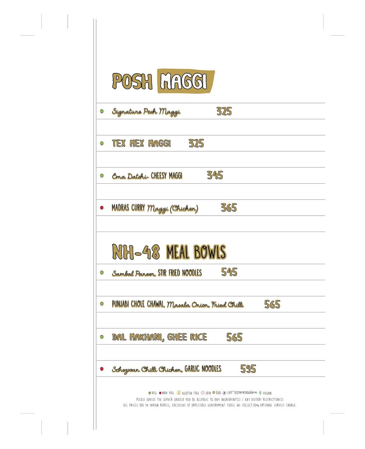 Farzi Cafe menu