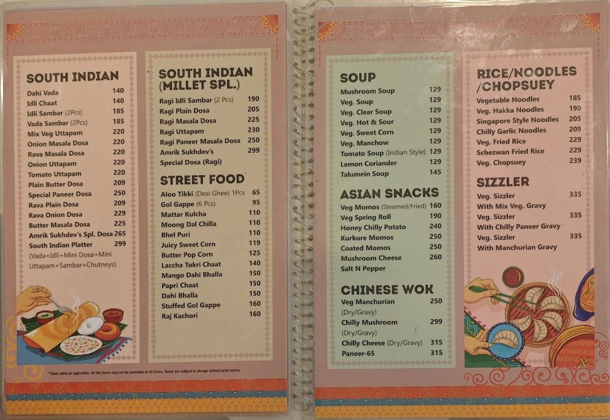 Amrik Sukhdev menu