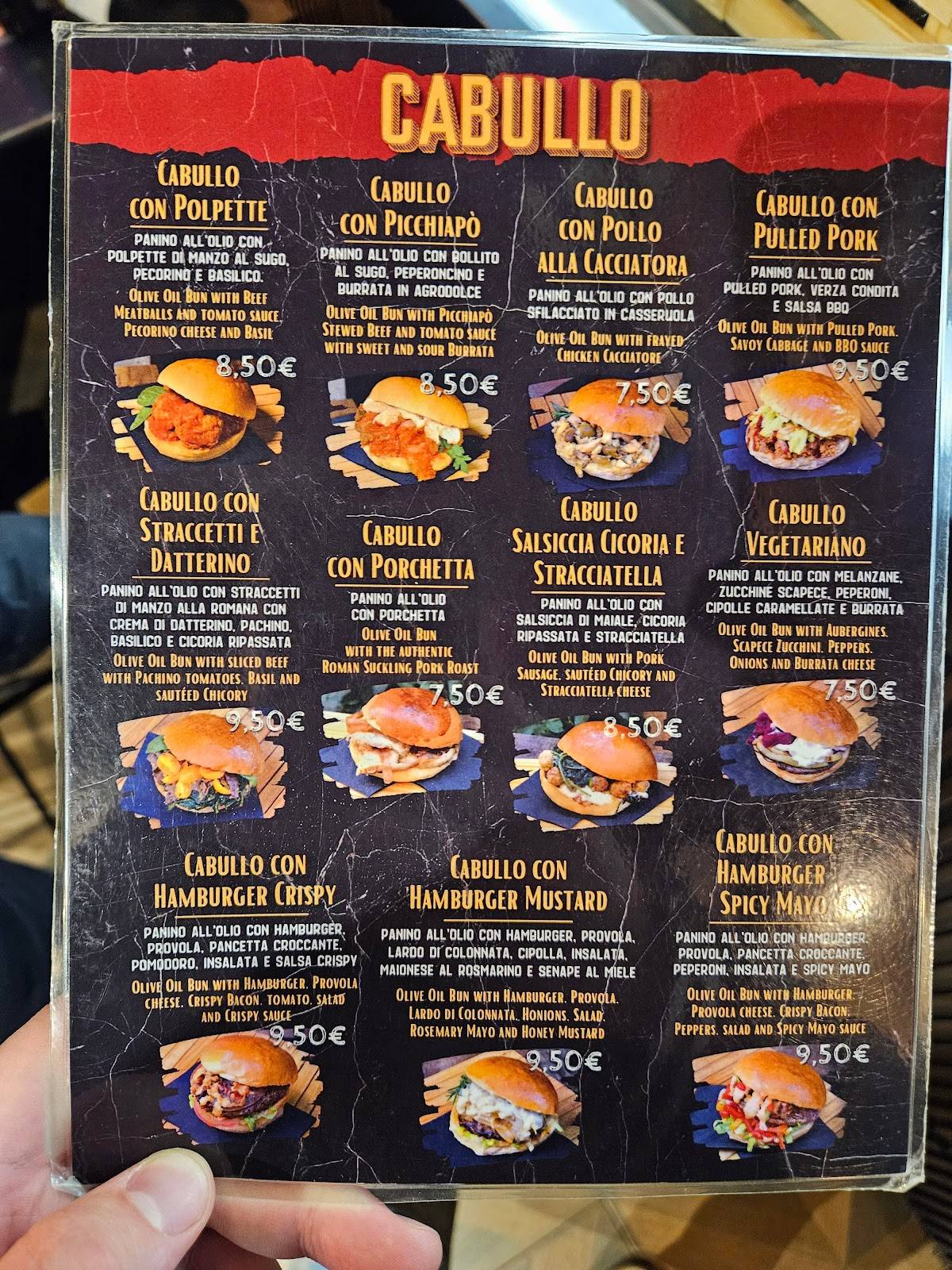 Menu di Cabullo 
